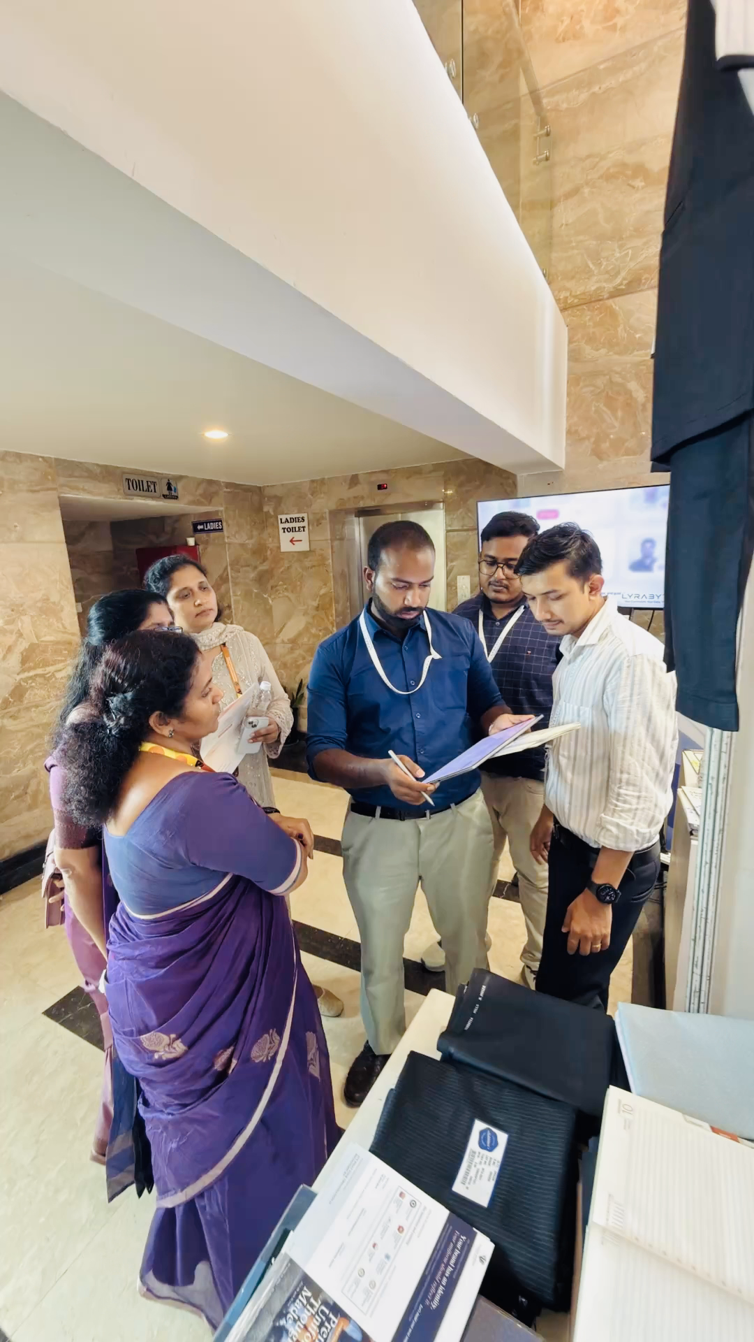 Lyrabyte team demonstrating the platform to conference visitors